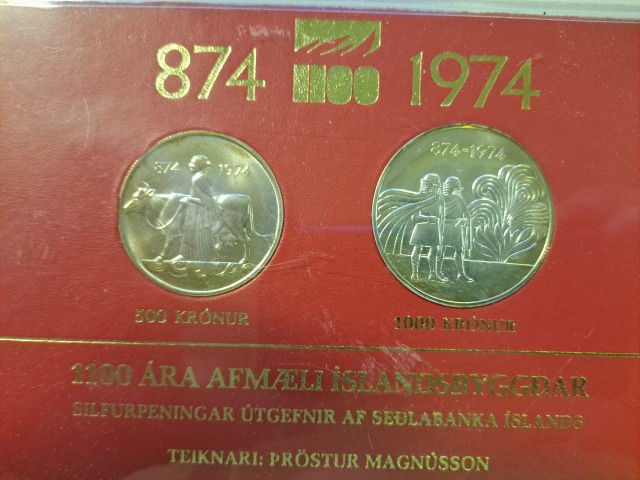 Hopearahat 2kpl The Settlement of iceland 1100th anniversary