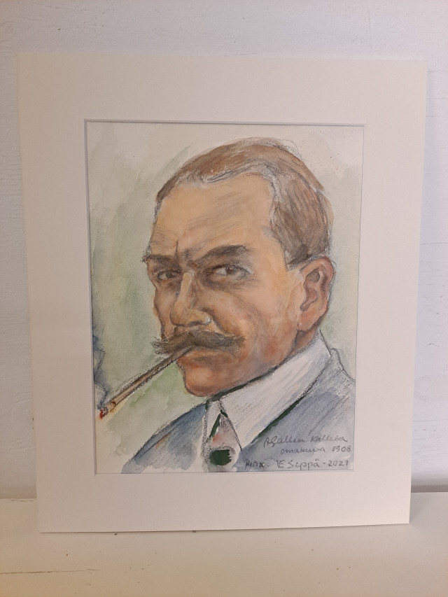 Taulu Veli Seppä signeerattu A.Gallen Kallelan mukaan