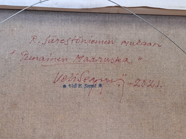 Taulu Veli Seppä signeerattu Reidar Särestöniemen mukaan