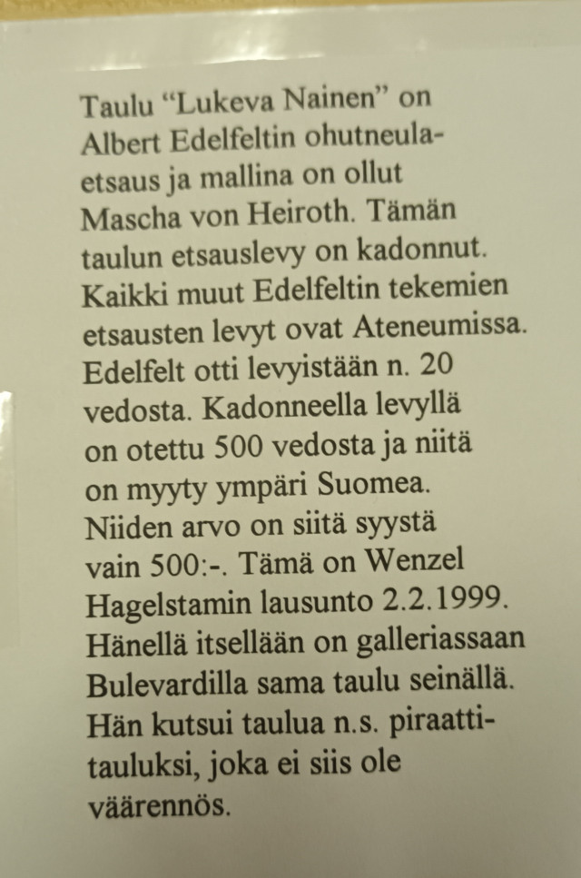 Edelfelt vedos Lukeva nainen