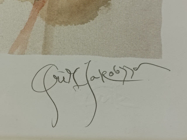 Fritz Jakobsson Signeerattu mustesuihkutyö