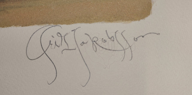 Fritz Jakobsson signeerattu mustesuihkutyö