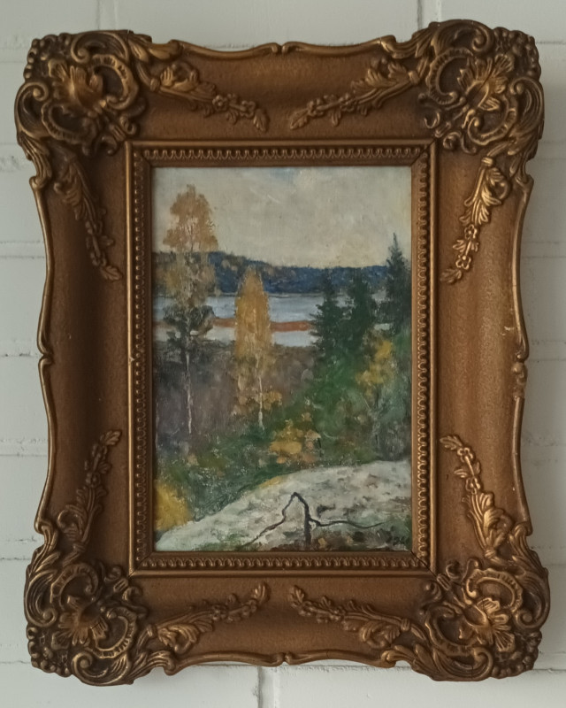 Öljyvärityö Janne Muusari signeerattu