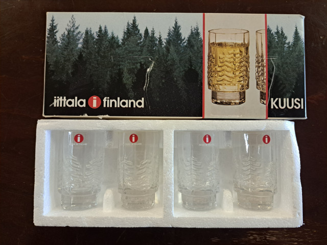 Iittalan Kuusi snapsilasit, virheettömät