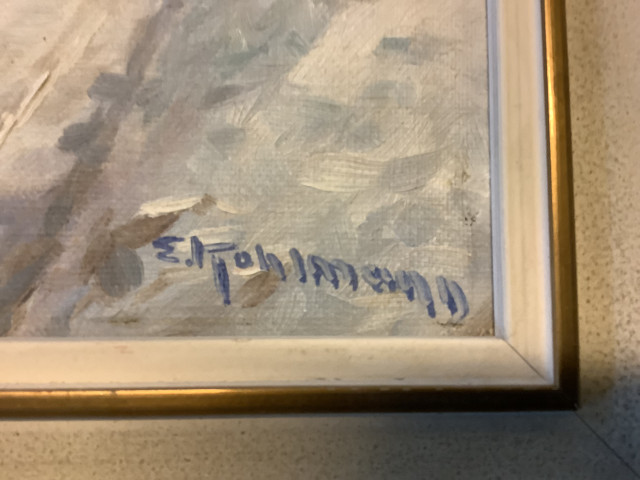 Taulu Ejnar Kohlman signeerattu öljy kankaalle+kirja
