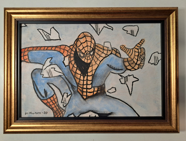 Spiderman taulu signeerattu Vilhunen -20