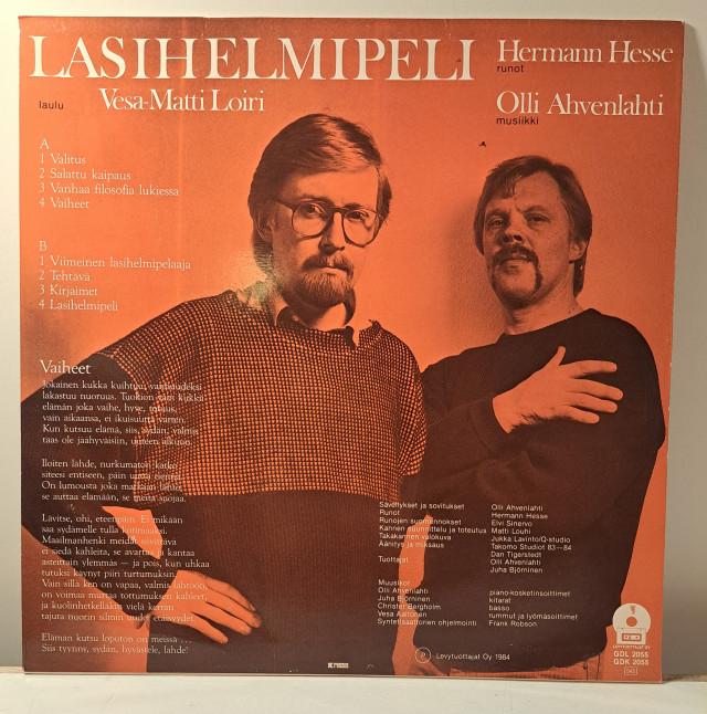 Vesa-Matti Loiri LP-levy Lasihelmipeli