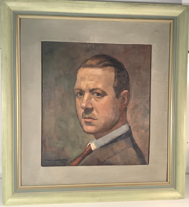 Frans Hiivanainen. Omakuva 1928, signeerattu öljy kankaalle