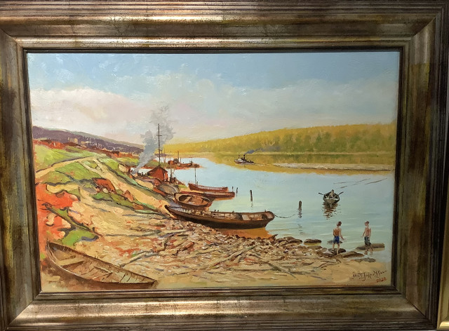 Fritz Jakobssonin kesäinen maisema 2024, signeerattu öljy kankaalle