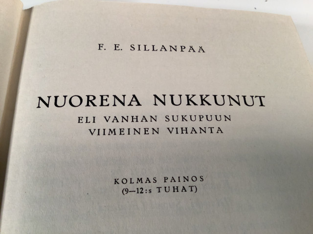 F E Sillanpää : Nuorena nukkunut 1931