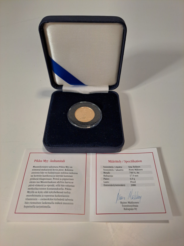 Tove Jansson Pikku Myy- kultamitali 790‰ Au