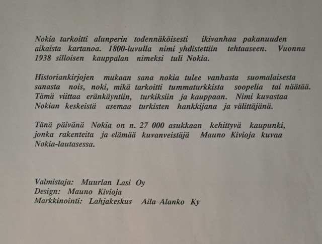 Muurlan lasilautanen Nokia