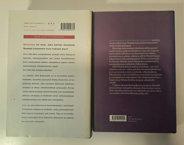 Suomenmies Urho Kekkosen elämä + Niinistö Viiden vuoden yksinäisyys