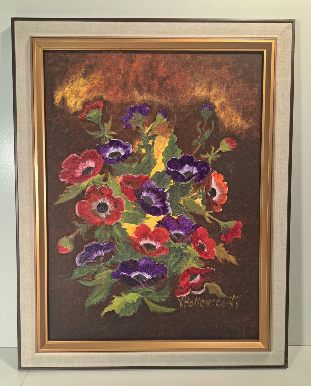 Kukkataulu signeerattu V.Hollamaa -77