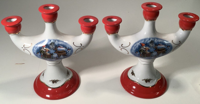 Jouluiset kynttilänjalat 2 kpl