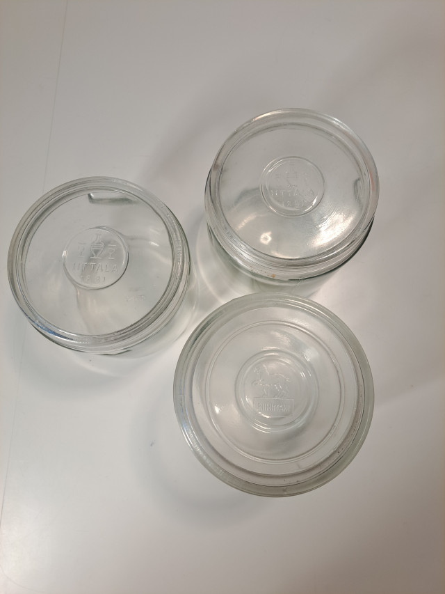 Iittalan ja Riihimäen lasipurkit 3kpl