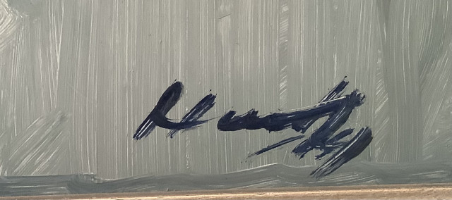 Signeerattu öljyvärimaalaus levylle