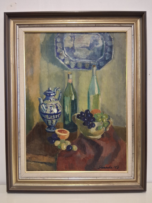 S.Laurila öljy kankaalle signeerattu