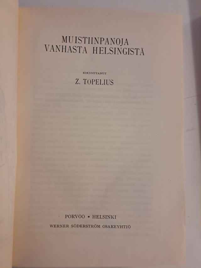 Kaksi kirjaa Zacharias Topelius