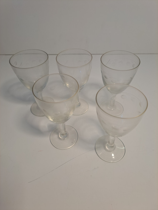 Vintage viinilasit kielokuvioilla 5kpl