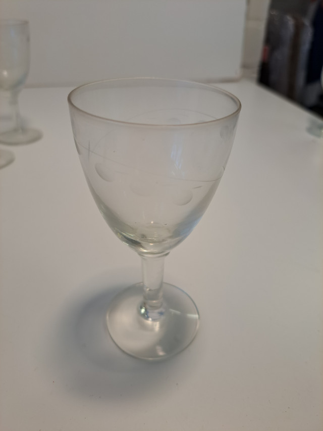 Vintage viinilasit kielokuvioilla 5kpl