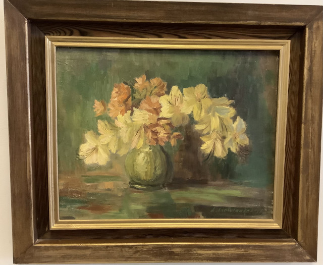 Eva Lintulaakso   Kukkamaalaus, öljyväri kankaalle