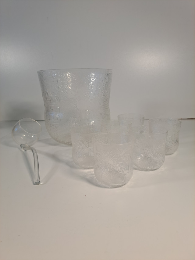 Nuutajärvi Fauna kulho, boolikauha ja lasit 6kpl