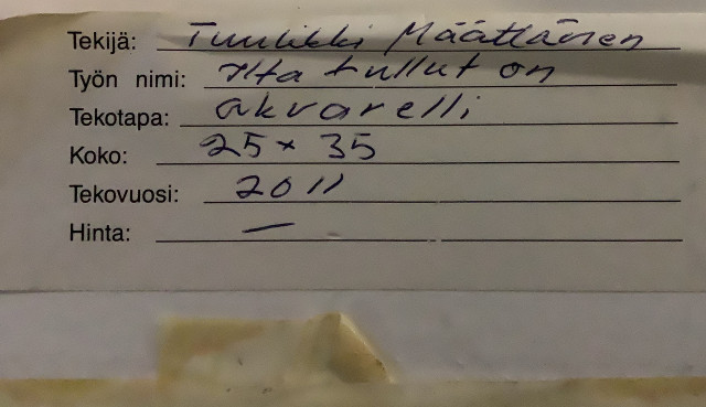 Tuulikki Määttänen. ”Ilta tullut on”