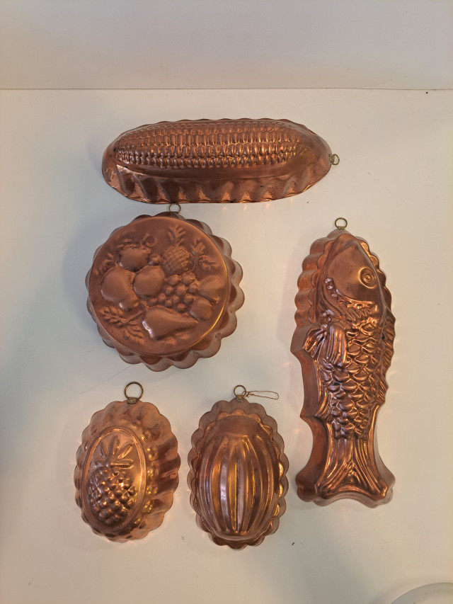 Kuparisia muotteja 5kpl