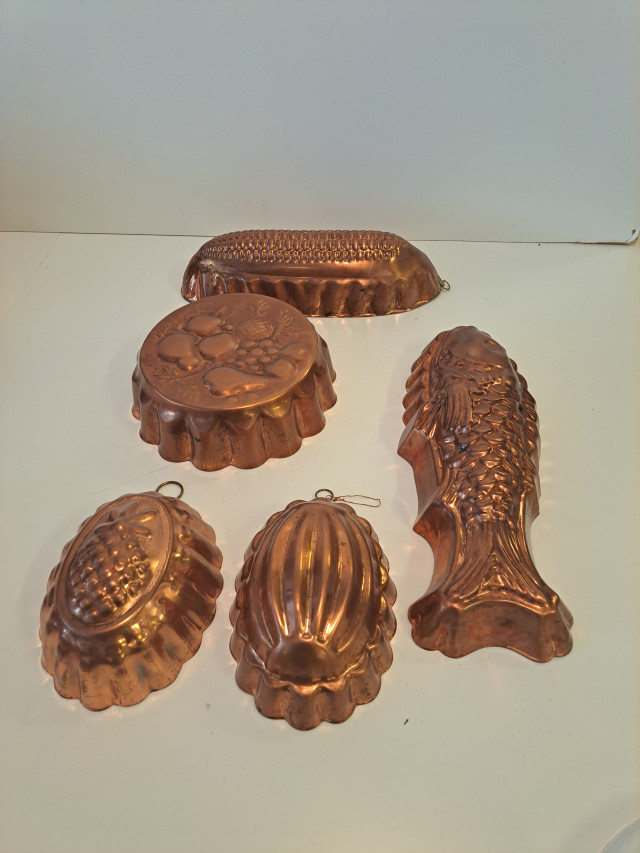 Kuparisia muotteja 5kpl