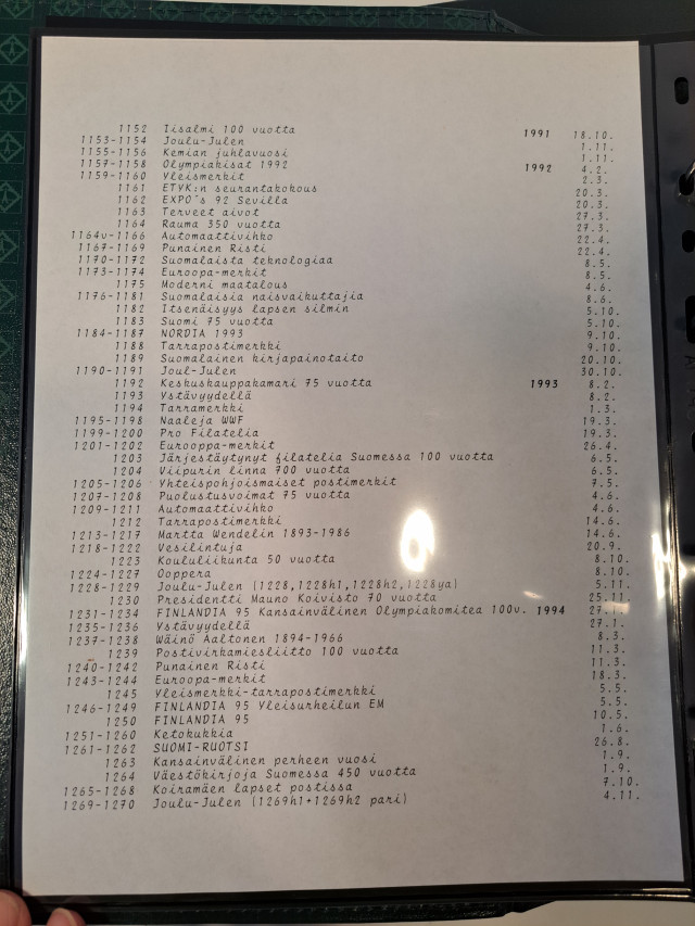 Ensipäiväkuoret Suomi 1988-1994 (luettelo)