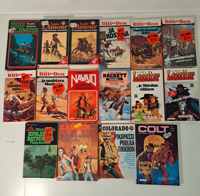 Länkkärikirjoja 16kpl, Bill ja Ben, Lassiter ym.