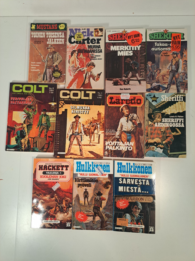 Länkkärikirjat 11kpl Sheriffi+Colt ym.