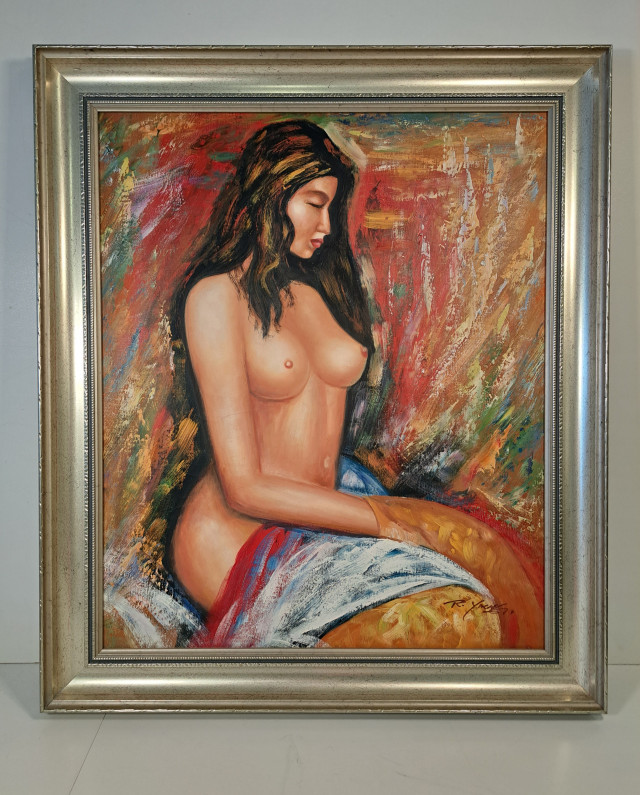 Öljyvärimaalaus kankaalle, signeerattu