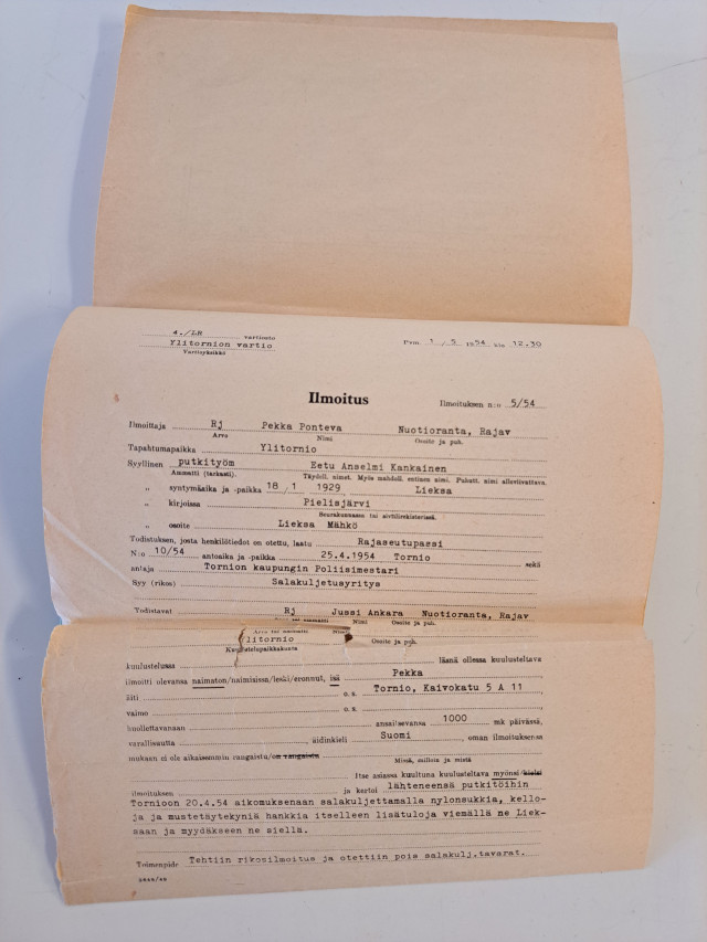 Rajapalveluopas vuodelta 1955