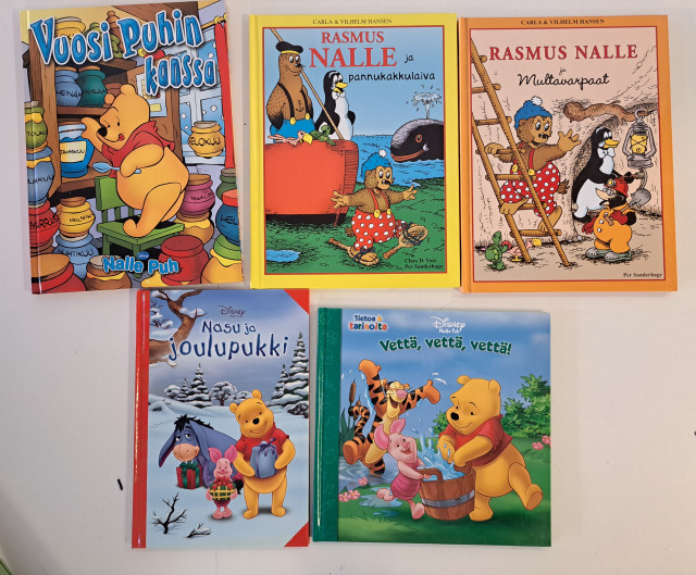 Nalle Puh ja Rasmus nalle kirjat 5kpl