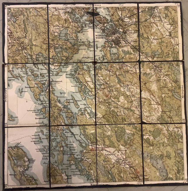 Wiipurin alueen polkupyöräpataljoonan kartta