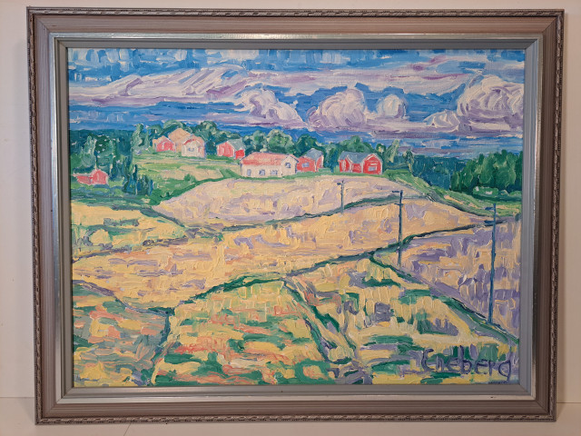 Öljytemppera maalaus kankaalle Tapani Eneberg 1988