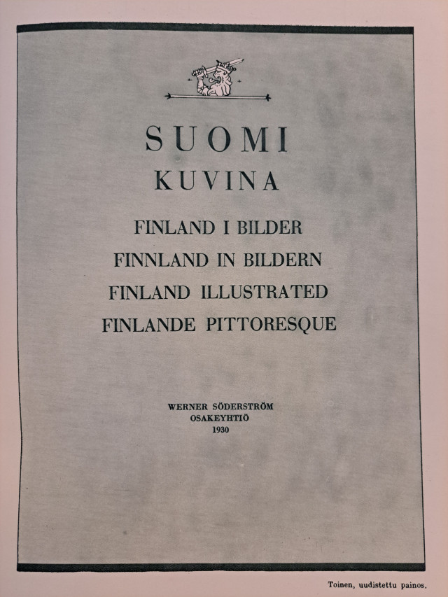 Suomi Finland, vanha kirja Suomi kuvina 1930