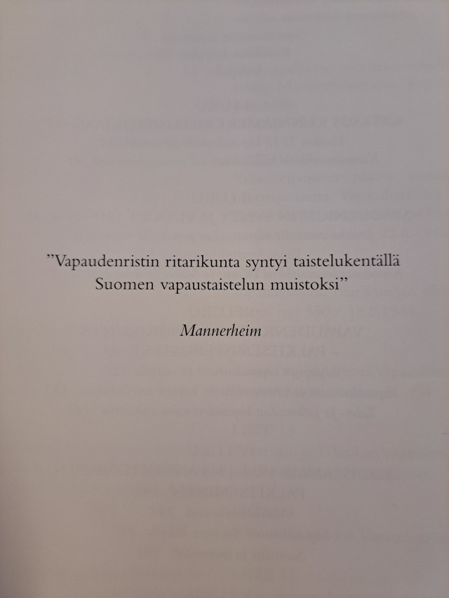 Vapaudenristin Ritarikunta kirja