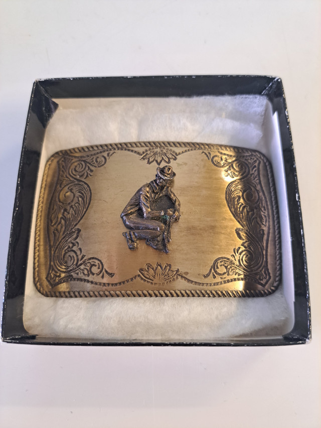 Vintage cowboy vyönsolki messinkiä