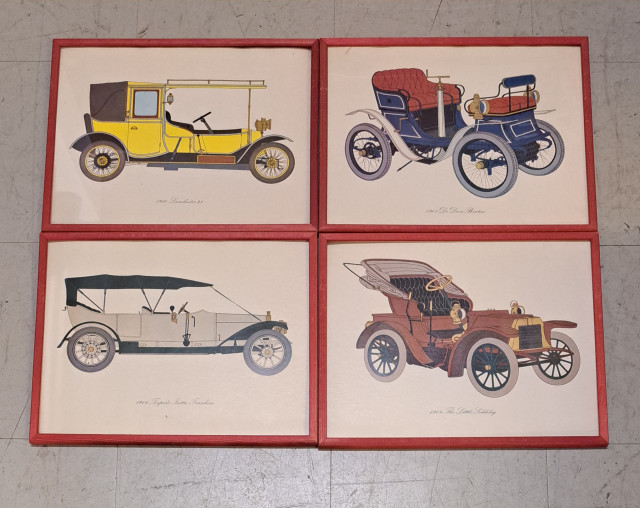 Wanhat autot taulut 4kpl