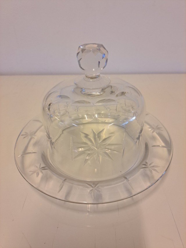 Riihimäenlasi Venus juustokupu ja lautanen