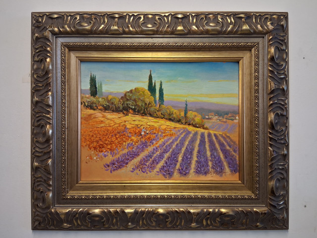 Fritz Jakobsson Öljyvärimaalaus levylle signeerattu