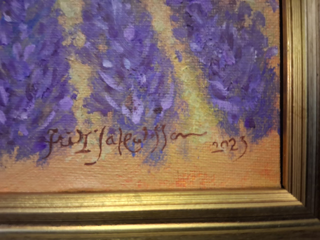 Fritz Jakobsson Öljyvärimaalaus levylle signeerattu