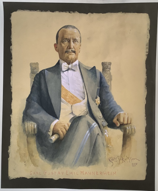 Sekatekniikka.Fritz Jakobsson ,Mannerheim.  Signeerattu