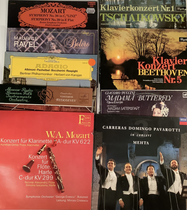 Klassisen musiikin lp-levyt 9 kpl