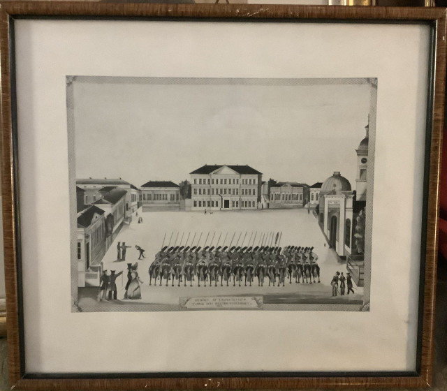 Paraati Hämeenlinnassa 1854,piirros