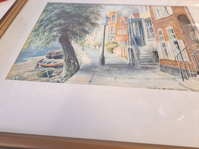 Maisemateos signeerattu T.W Atkinson 1957