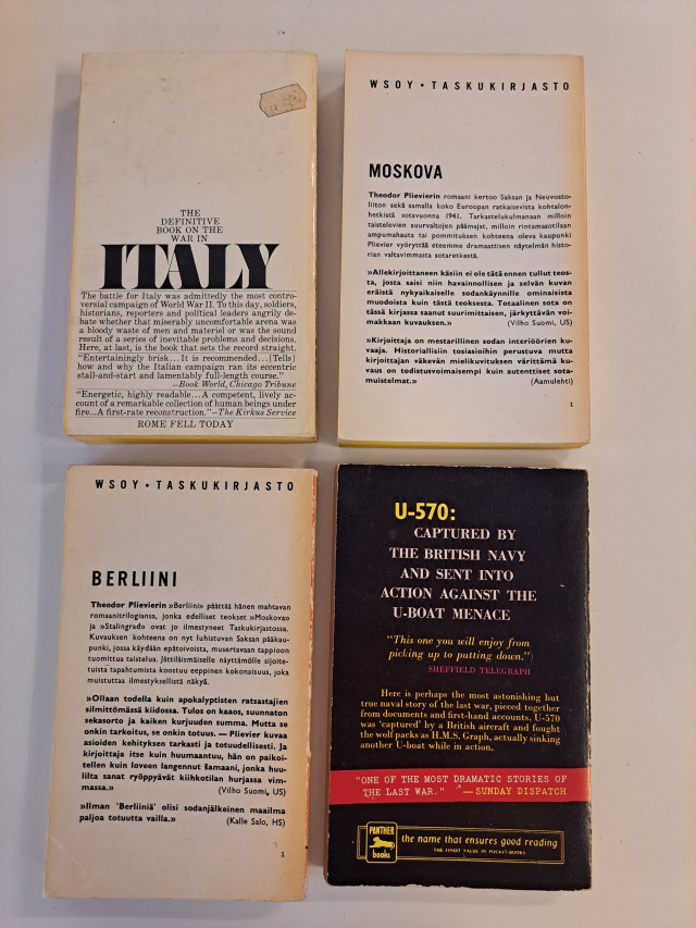 4 kpl kirjoja Rooma, Moskova, Berliini